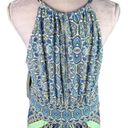 London Times  Maxi Dress 4 Keyhole Sleeveless Geometric Print Stretch New Photo 14