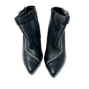 Lane Bryant  Size 8 Boot Black Leather 4" Heel Ankle Booties Pointed Toe Side Zip Photo 1