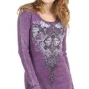 Vocal  Purple Stonewash Cross T-shirt with perforated Back Panel Photo 4