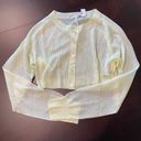 Free People  Sheer Cropped Cardigan - Butter Yellow - Large Photo 1