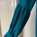 CeCe Tie Neck Blouse in Vivid Teal XS Long Sleeves Photo 4