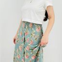 vtg robin egg blue french countryside button down midi skirt floral size s Photo 1