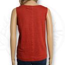 Joie  100% Linen Button Front Tank Top Burnt Rust Orange Size L Photo 3