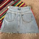 ZARA Mini denim skirt with coral and pink hip lined vertical hem color never worn  Photo 3