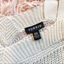 Torrid  Cream Knit Cold Shoulder Pullover Sweater Photo 2