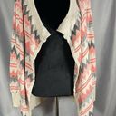 Aeropostale  Women’s Open Front Aztec Asymmetrical Cardigan Sweater Sz L EUC Photo 0