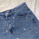 Marshalls Khaki + Blue Daisy Embroidered Denim Shorts Photo 2