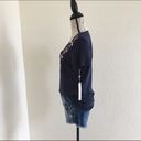 Caslon  Navy Indigo Spring Embroidered Top Photo 1