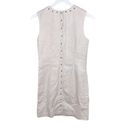 Cynthia Rowley  Women's Sleeveless Linen Cotton Shift Dress Beige Studded Size 2 Photo 1