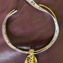 Vintage Y2K Cheetah Print Choker Pendant Gold Photo 2