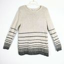 J.Jill  Cotton Wool Blend Cream & Black Striped Sweater Photo 0