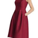 Alfred Sung NWT  Burgundy Satin Twill Dress Size 12 Photo 0