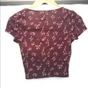 Me to We  Women’s Cropped Floral Print Cap Sleeve Zip Front Ribbed Top Photo 1