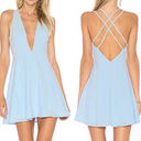 by the way. Revolve Dress Slinky Baby Blue Plunging V Neck Womens Size Small Photo 1