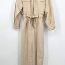 Good American  Cinched Utilitarian Jumpsuit Cream Size Small Long Sleeve NEW Photo 1