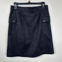 J. McLaughlin  Skirt Womens 6 Black Faux Suede Straight Pencil Short Pockets Photo 4