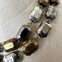 Cookie Lee  silver and gold tone rectangular bead necklace Photo 2