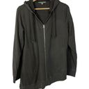 Garnet Hill  Dark Gray Asymmetrical Hem Full Zip Hoodie M Photo 1