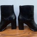 Vintage vtg 90s 1990s Y2K 2000s Black Square toe chunky Block Heel Boots retro Size 10 Photo 3