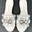 Salvatore Ferragamo  Rhodes Pvc Gancini Logo White Leather Flat Sandals Size US 5 Photo 7