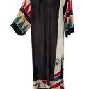 Gottex  Vintage 70s Sheer Hippie Geometric Psychedelic Bell Sleeve Luxury Dress Photo 0