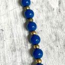 Monet  vintage Blue and gold tone beaded necklace Photo 7