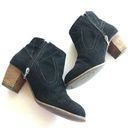 DV Dolce Vita Ankle Boots Black Suede Cowboy Side Zip Womens Size 7M Heeled Shoe Photo 0