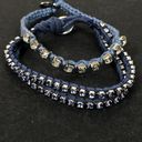 American Eagle Pair of Rope Cord Rhinestone Bracelet Blue  Outfitters AEO Photo 6