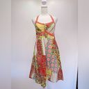 Pura Vida  Lightweight Patchwork Boho Paisley Print Halter Neckline Sundress S Photo 1