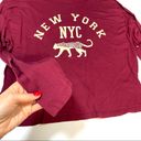 Treasure & Bond  Long Sleeve Graphic Tee In Burgundy Photo 3