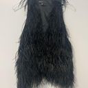 Elizabeth and James  Xiomara Ostrich Feather Vest in Black Photo 1