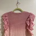 Young Fabulous and Broke YFB Pink Ombre Linen Ruffle Top Sz S Photo 7