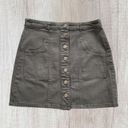 Altar'd State sage green button down denim skirt Photo 0