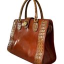 Brahmin Vintage  Brulee Tuscan Satchel - Cognac Leather Croc-Embossed Handbag Photo 9