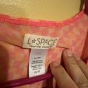 l*space L* Cover Up Bandera Top Sheer Mesh Tie Front Pink/Orange Size XS Photo 10