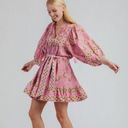 Cleobella 💕💕 Magdalena Mini Dress ~ Pink Wildflower Block Print Medium M NWT Photo 6