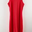 Gap  Sleeveless Crewneck Straight Cut Fitted Ribbed Tank Midi Dress Red XS Photo 6