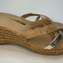 Italian Shoemakers  Cork Wedge Strappy Metallic Wedge Soft Insole Sandals 7.5 Photo 3