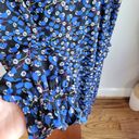 CAbi , The Ten Blue Ditsy Floral Mesh Blouson Sleeve V-Neck Dress, Size Medium Photo 5