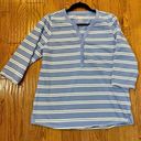 L.L.Bean SALE  blue and white striped cotton top size medium Photo 1