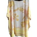 Jason Wu J  Yellow Floral Chiffon Tunic Top Spring Summer Cover Up Flowy, Size L Photo 7