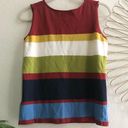 90s vintage burgundy and blue striped tank top Size L Photo 1