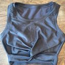 Aerie Offline Ribbed Shine Twist Front Sports Bra Brown Small Photo 0