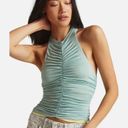 Pilcro Reversible Top Anthropologie Ruched Tank Blue +Green Size Large Photo 5