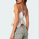 Edikted Flutter frilled tie back top Photo 1