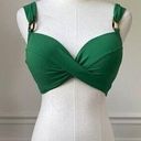 Robin Piccone NWOT  Kelly Green Twist Front Bikini Top Lace Back M D Cup Photo 0