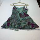 Victoria's Secret Victoria’s Secret Silk Slip Mini Dress Women Size XS Green Floral Y2K *TINY FLAW Photo 9