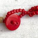 Twisted Red seed beaded  necklace Photo 4