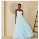 B Darlin  B. Darlin Blue Tulle Scoopless Neck Dress Photo 2