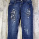 Southpole  Jean Co. Size 0 Distressed & Decorated w/Beads & Studs & Glitt… Photo 2